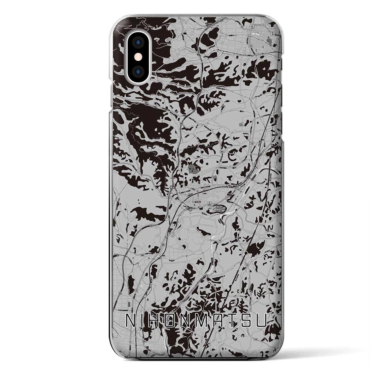 【二本松(福島県)】地図柄iPhoneケース(クリアタイプ)