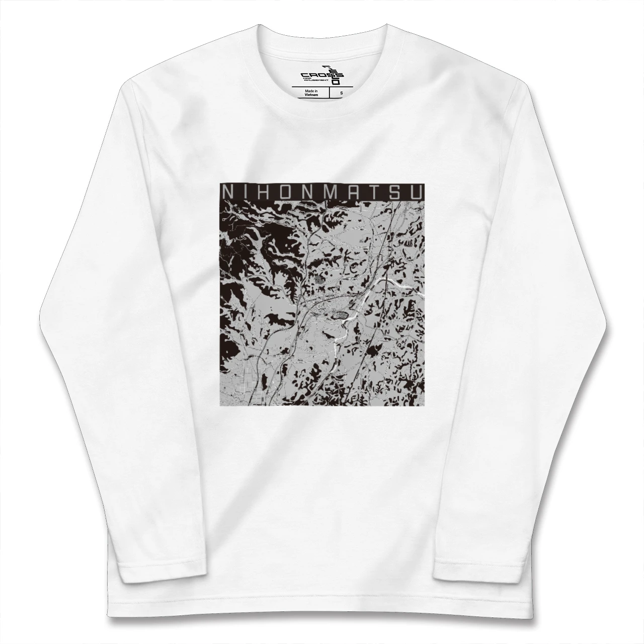 【二本松(福島県)】地図柄ロングスリーブTシャツ