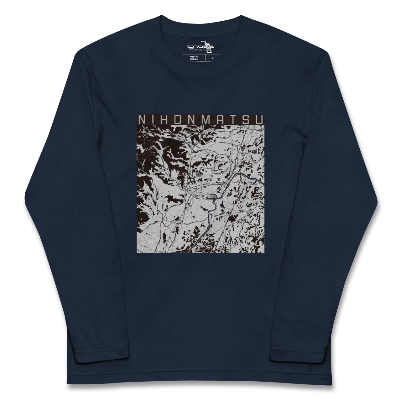 【二本松(福島県)】地図柄ロングスリーブTシャツ