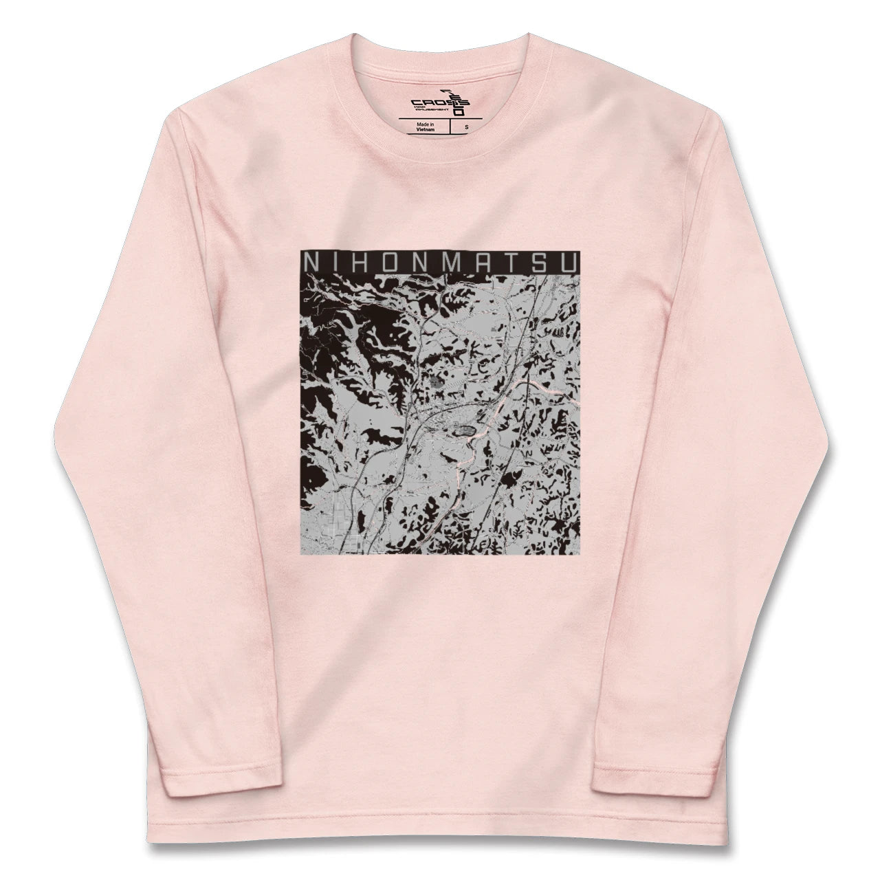 【二本松(福島県)】地図柄ロングスリーブTシャツ