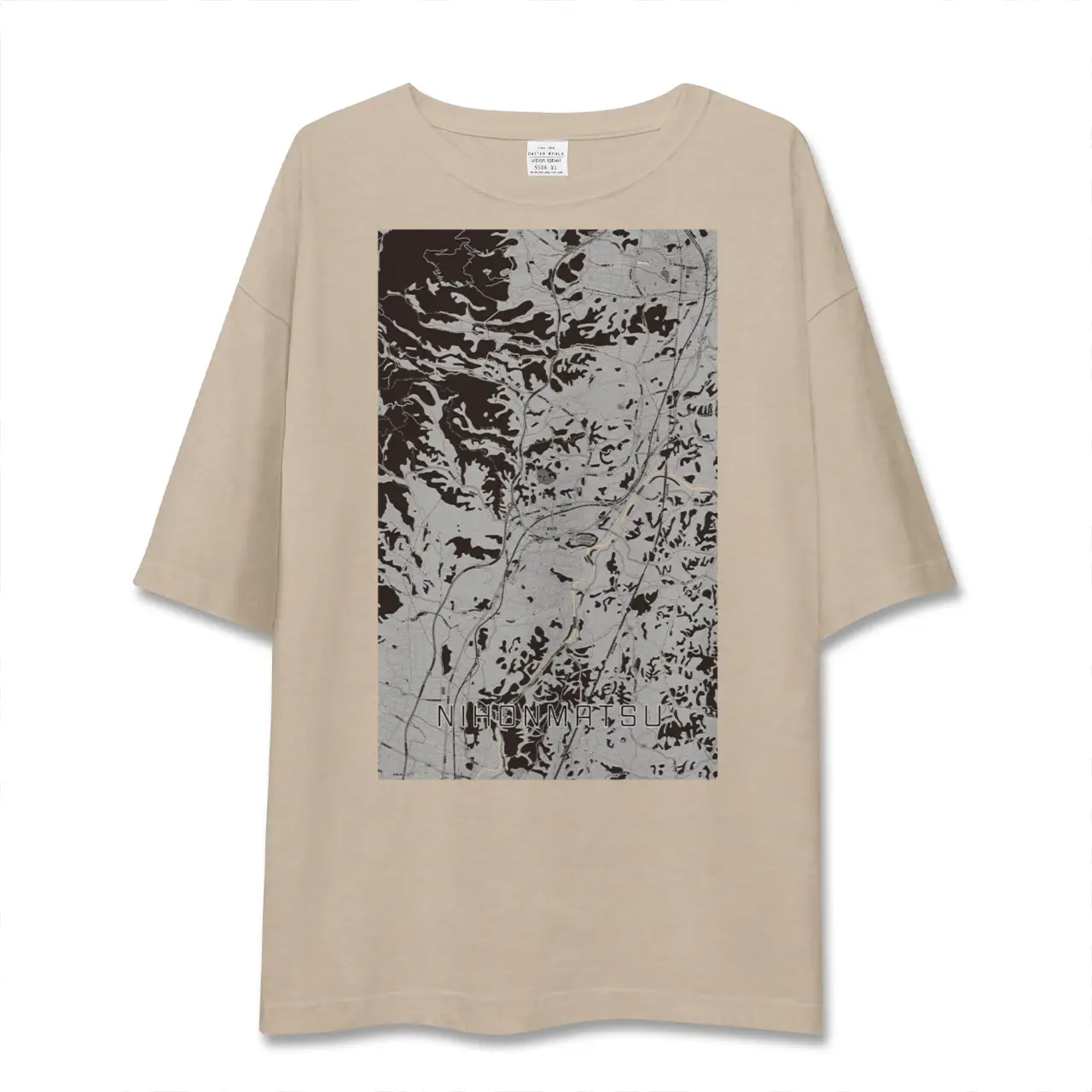 【二本松(福島県)】地図柄ビッグシルエットTシャツ