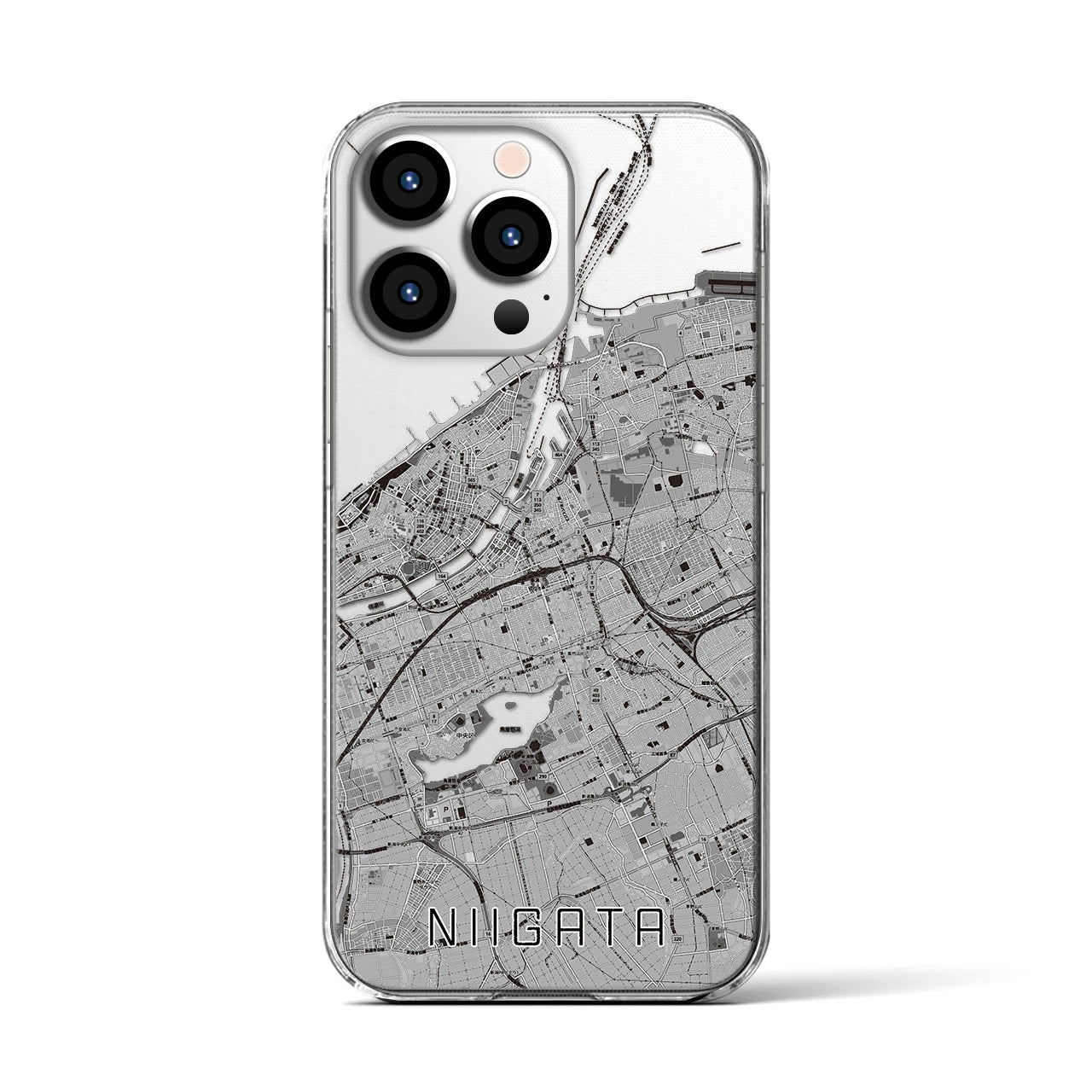 【新潟(新潟県)】地図柄iPhoneケース(クリアタイプ)