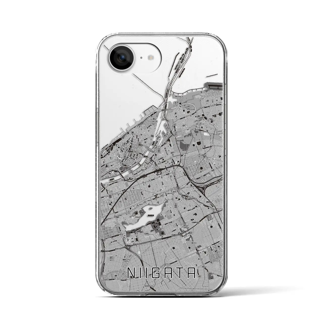 【新潟(新潟県)】地図柄iPhoneケース(クリアタイプ)