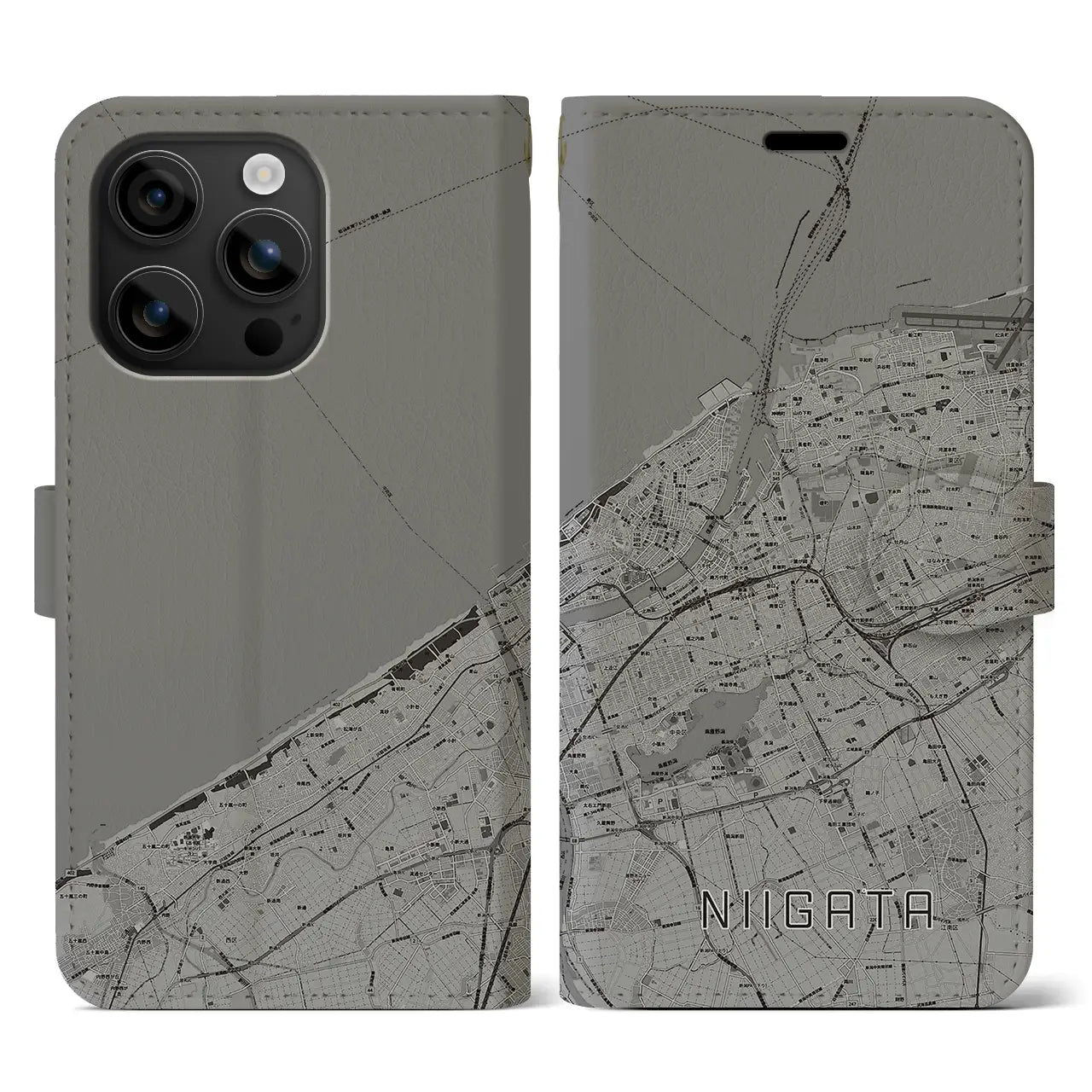 【新潟(新潟県)】地図柄iPhoneケース(手帳タイプ)