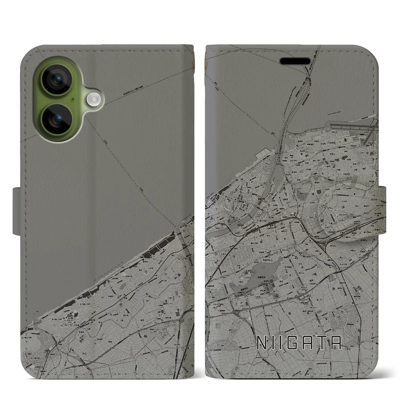 【新潟(新潟県)】地図柄iPhoneケース(手帳タイプ)