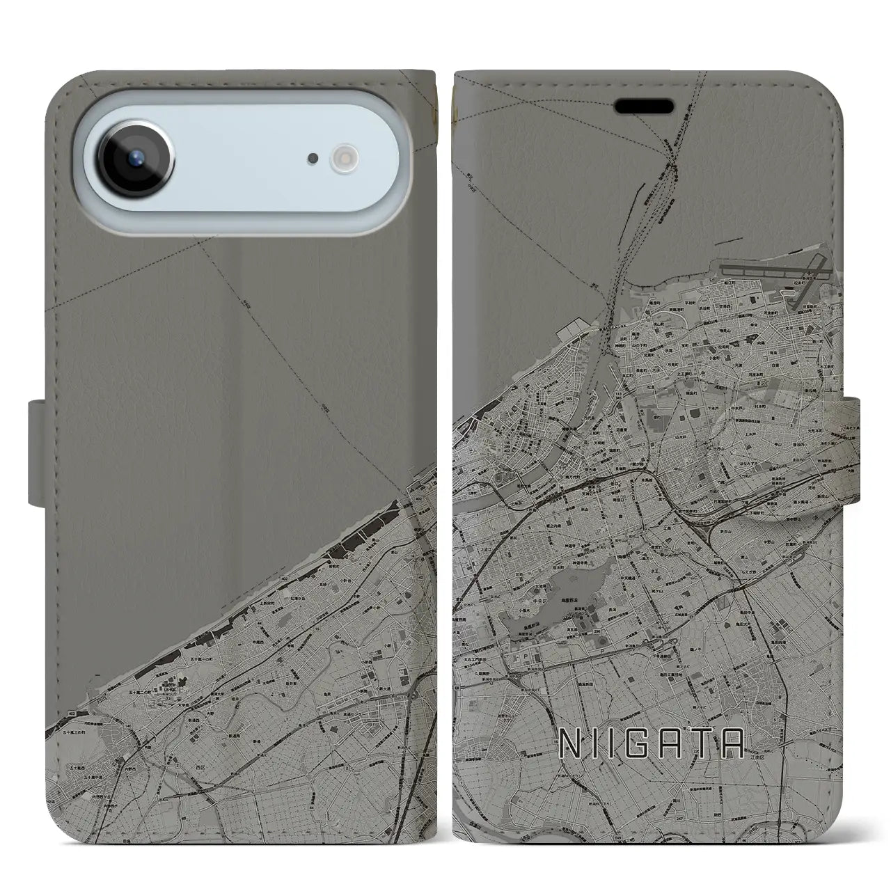 【新潟(新潟県)】地図柄iPhoneケース(手帳タイプ)