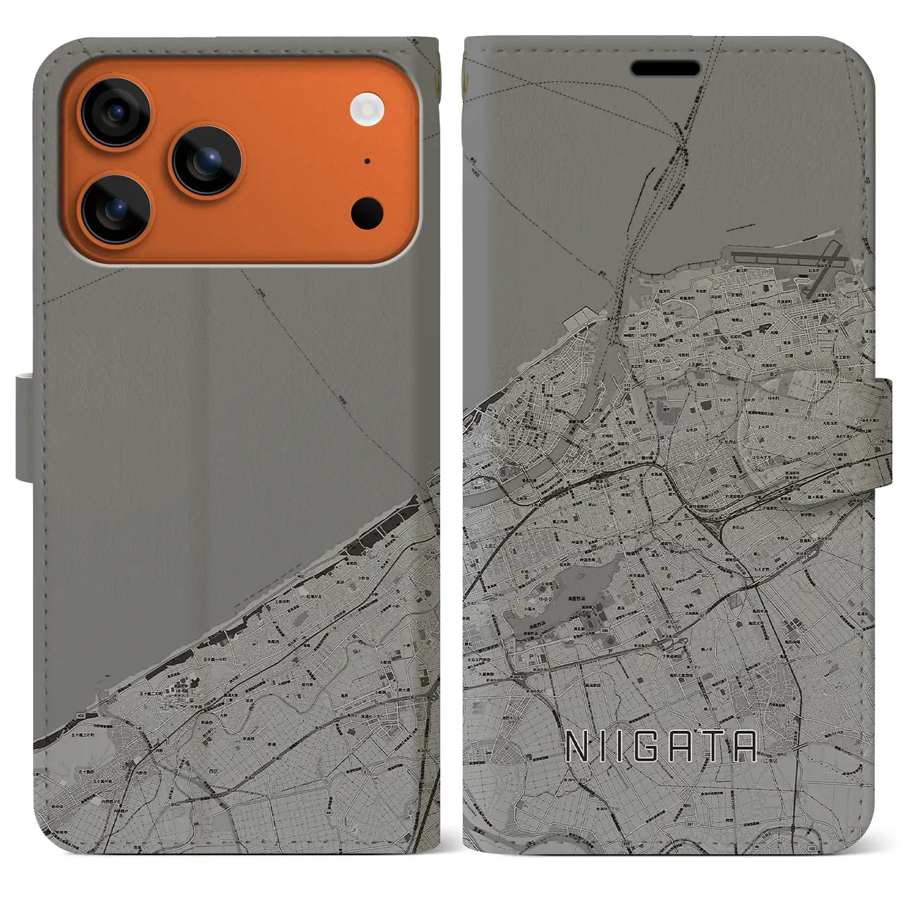 【新潟(新潟県)】地図柄iPhoneケース(手帳タイプ)