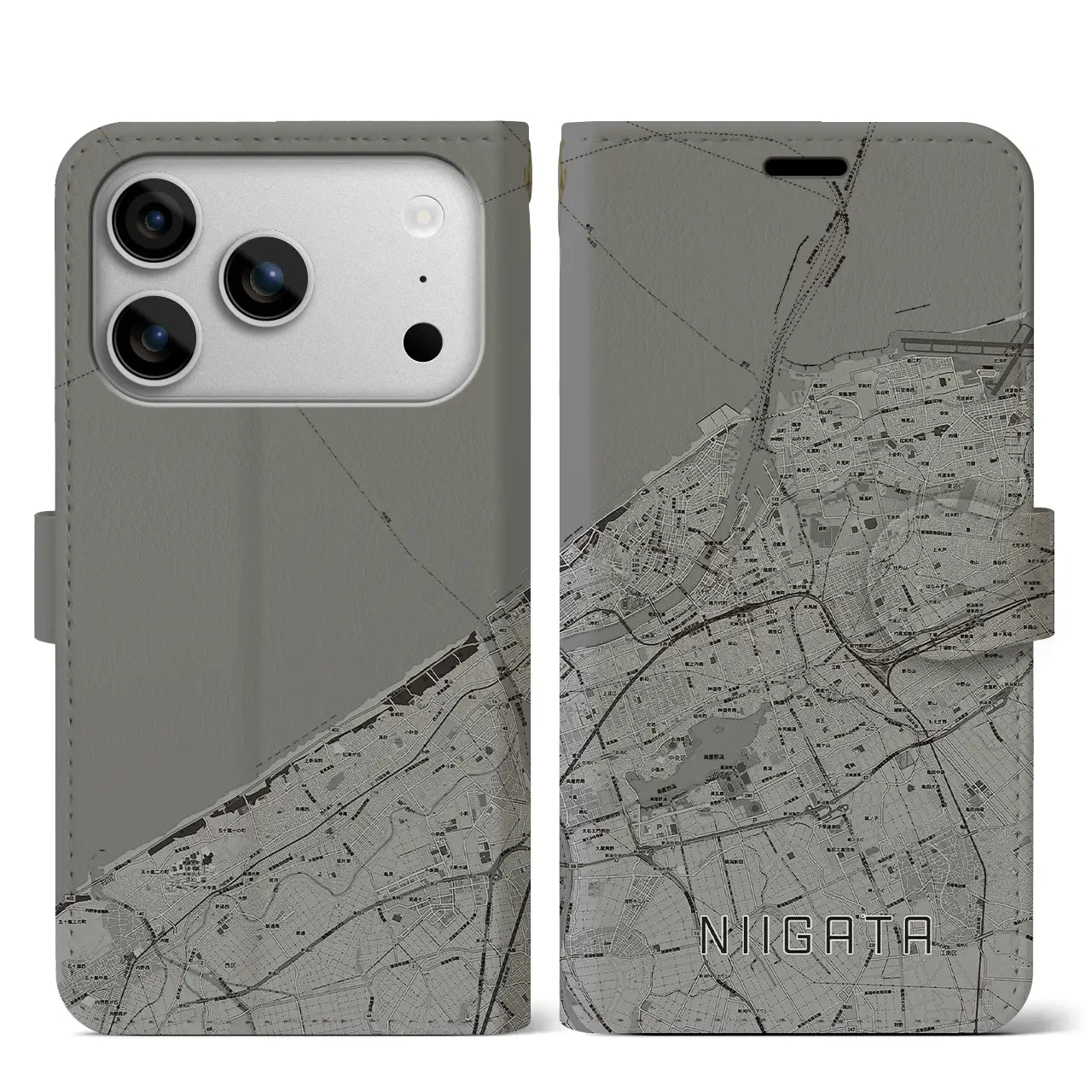 【新潟(新潟県)】地図柄iPhoneケース(手帳タイプ)