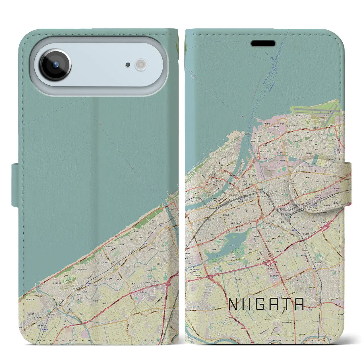 【新潟(新潟県)】地図柄iPhoneケース(手帳タイプ)