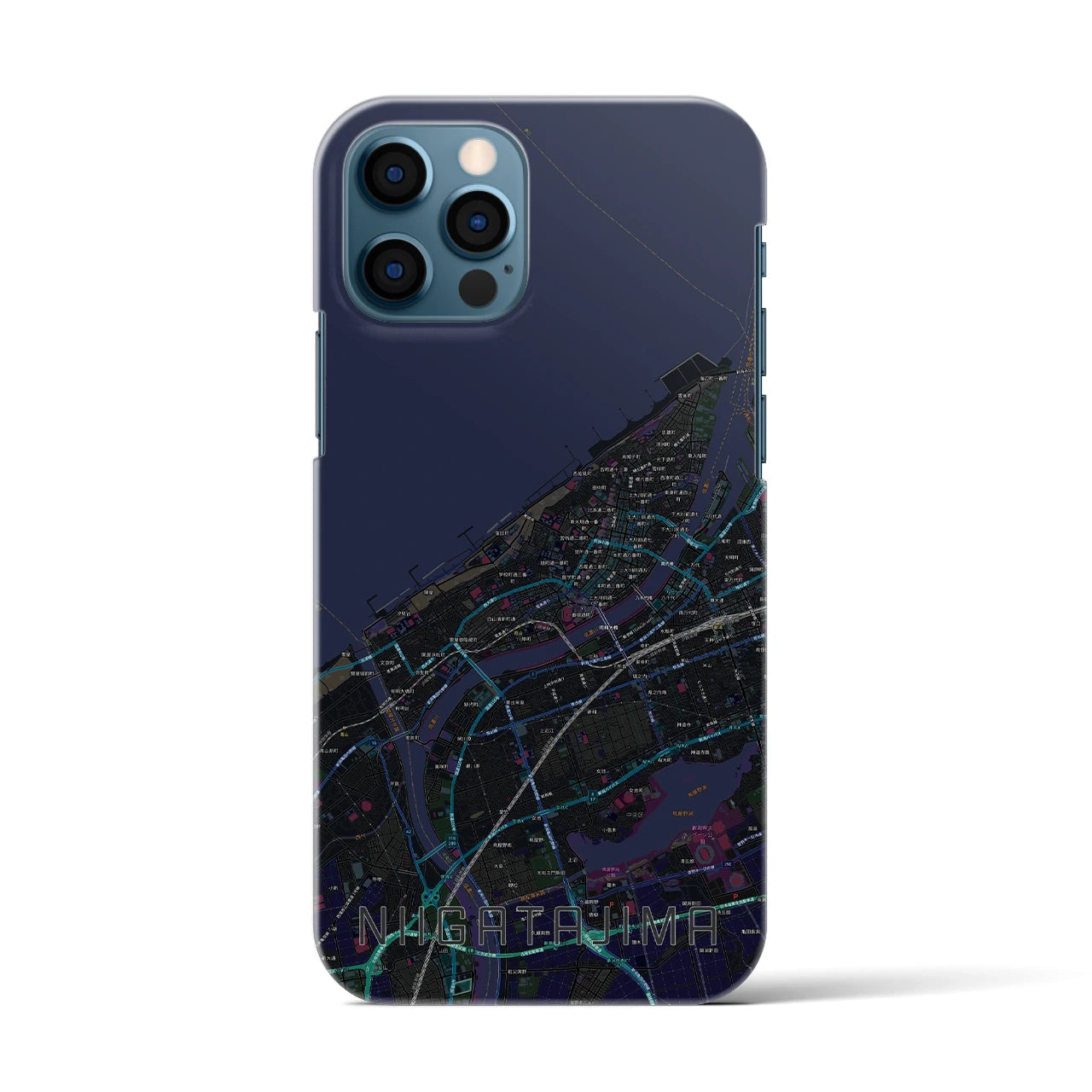 【新潟島(新潟県)】地図柄iPhoneケース(バックカバータイプ)