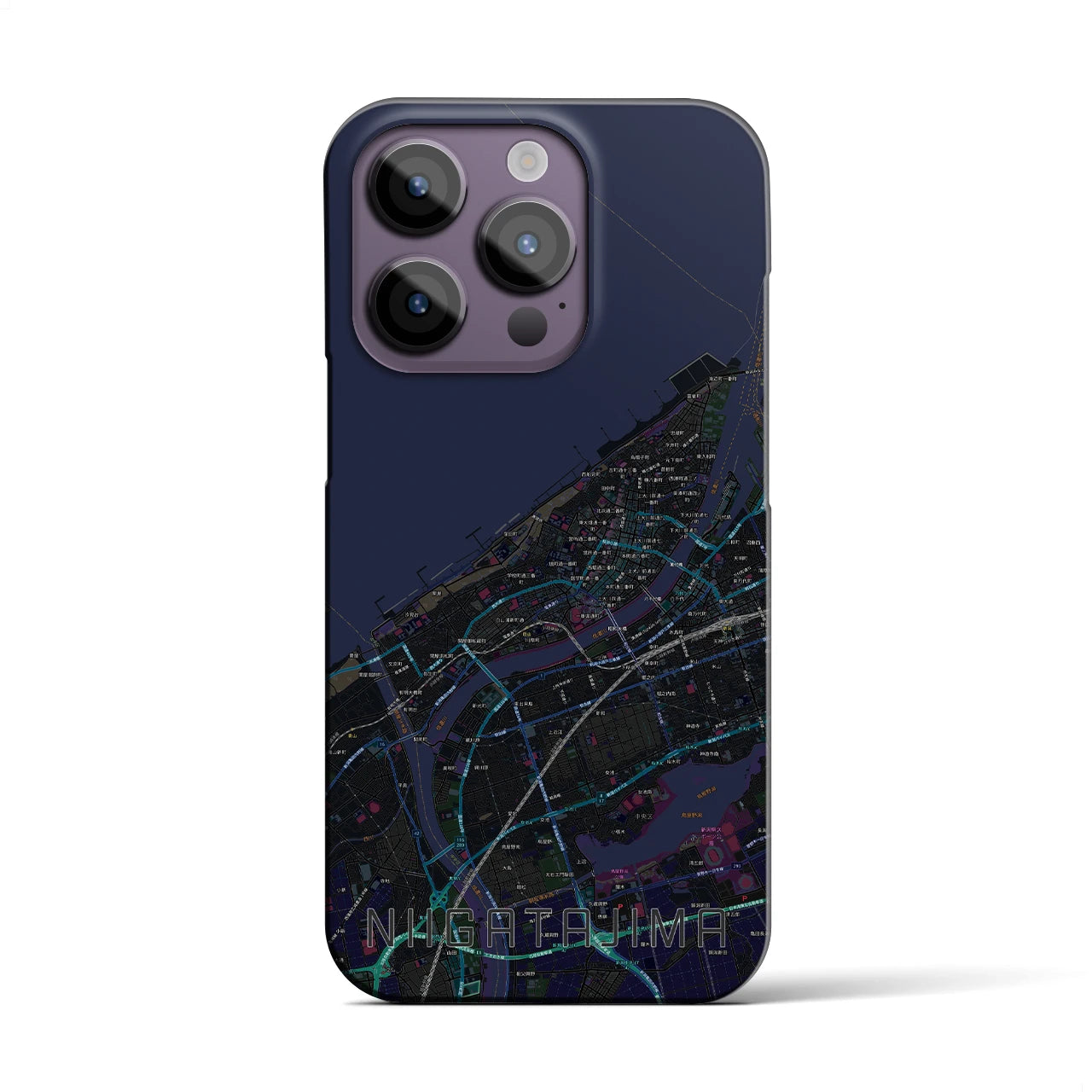 【新潟島(新潟県)】地図柄iPhoneケース(バックカバータイプ)