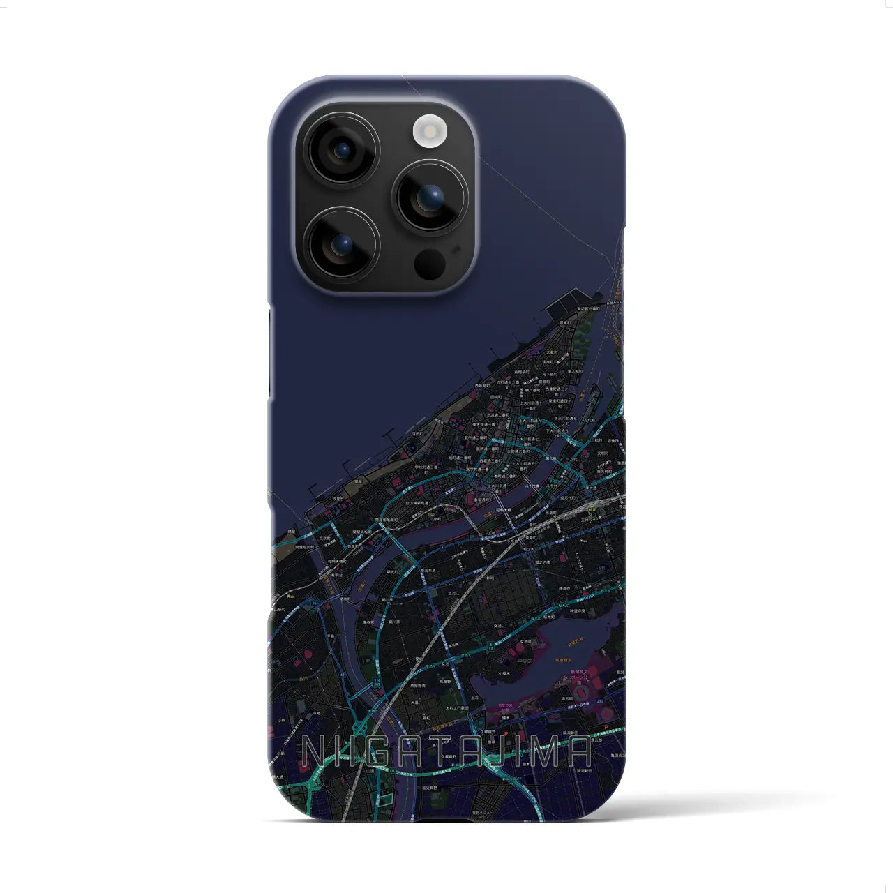 【新潟島(新潟県)】地図柄iPhoneケース(バックカバータイプ)