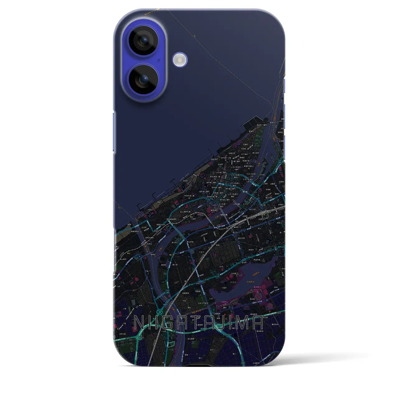 【新潟島(新潟県)】地図柄iPhoneケース(バックカバータイプ)