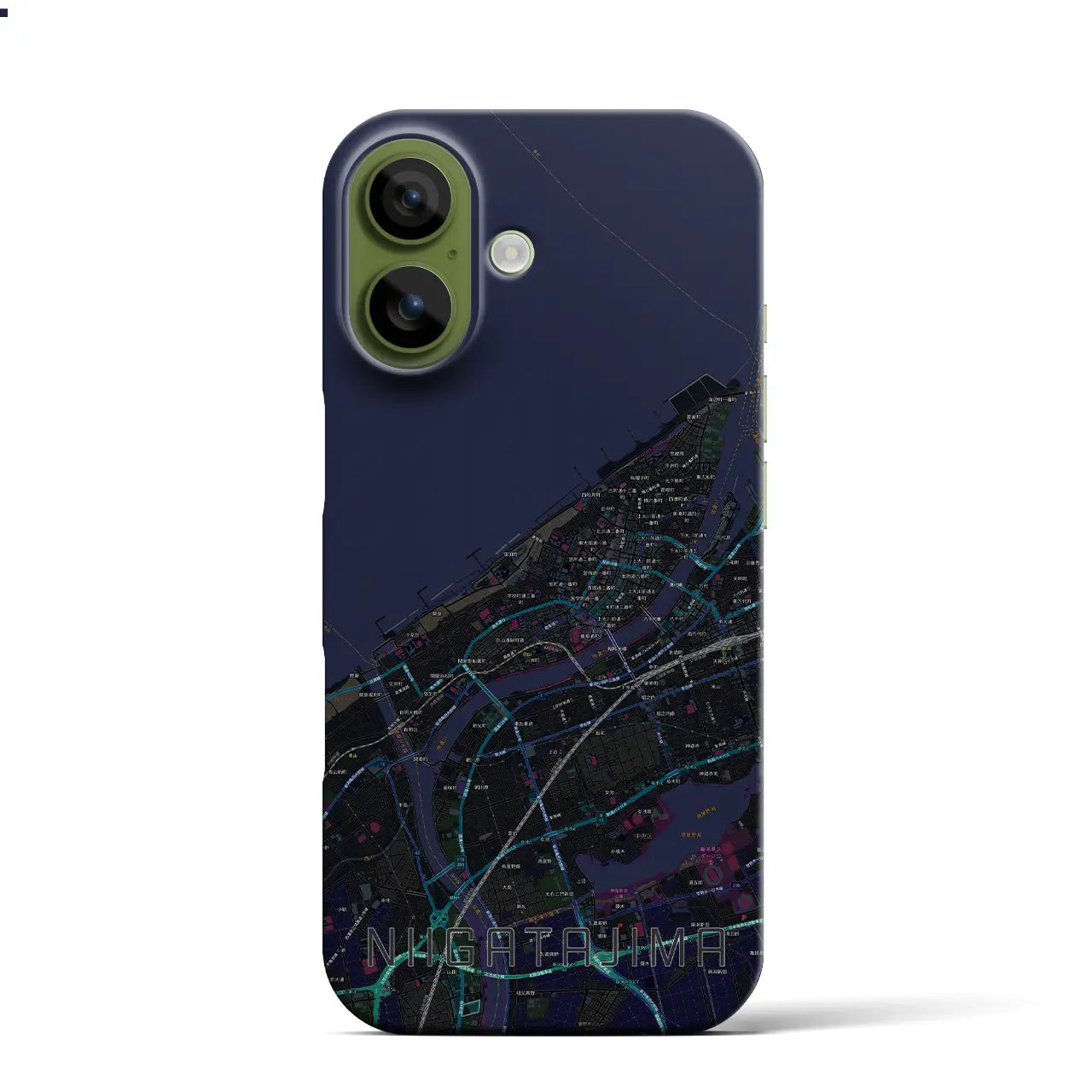 【新潟島(新潟県)】地図柄iPhoneケース(バックカバータイプ)