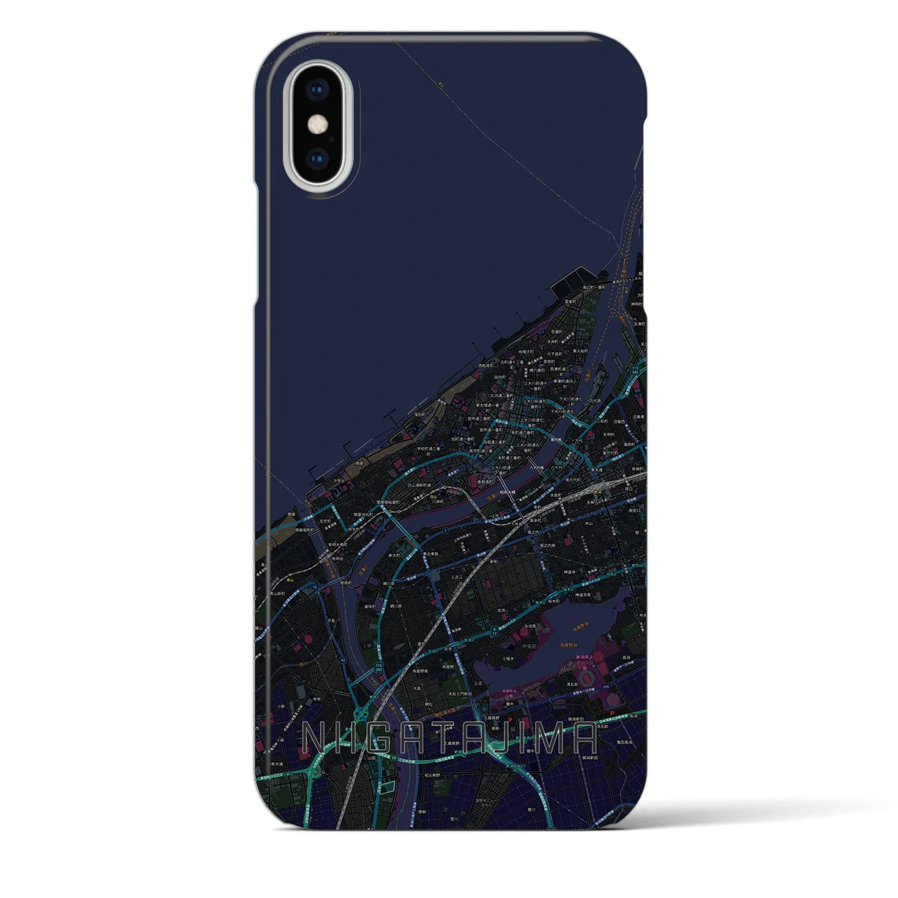 【新潟島(新潟県)】地図柄iPhoneケース(バックカバータイプ)