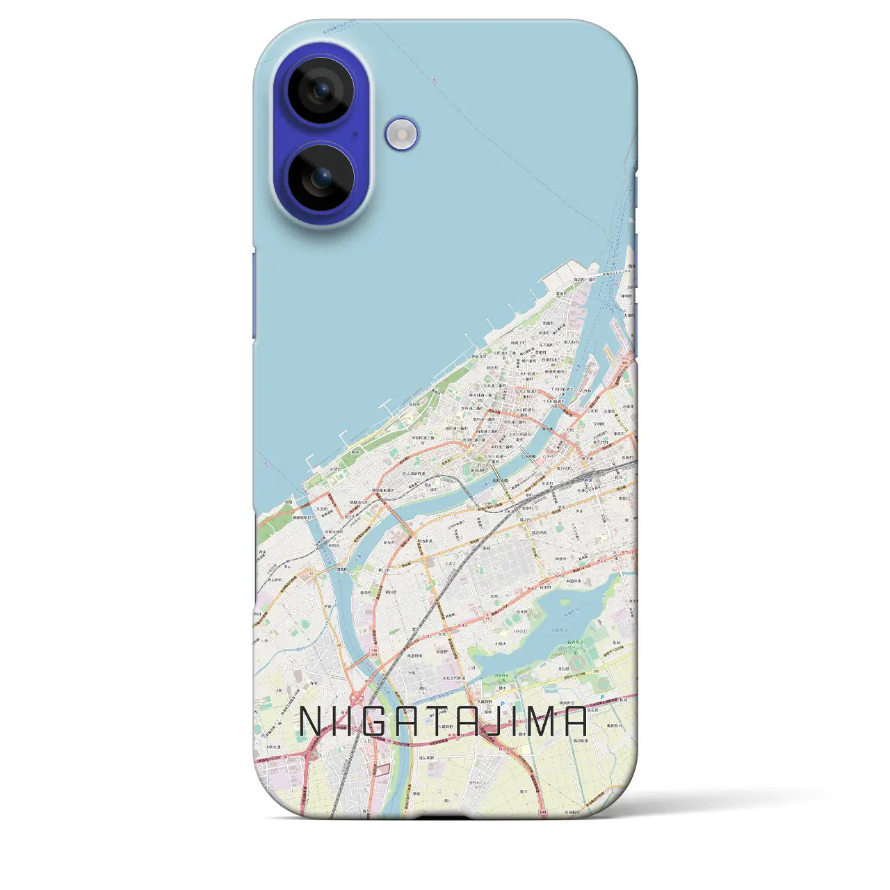 【新潟島(新潟県)】地図柄iPhoneケース(バックカバータイプ)