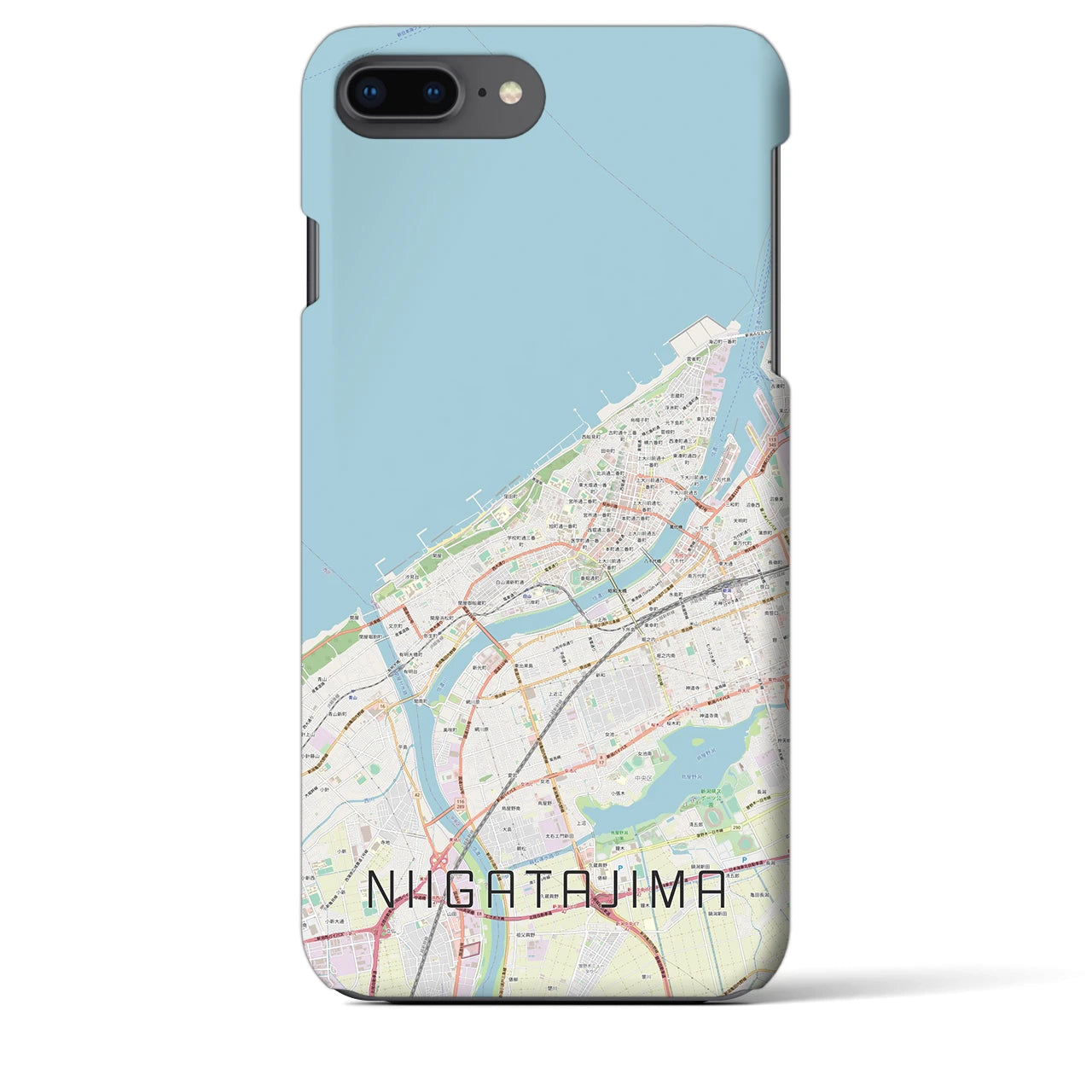 【新潟島(新潟県)】地図柄iPhoneケース(バックカバータイプ)