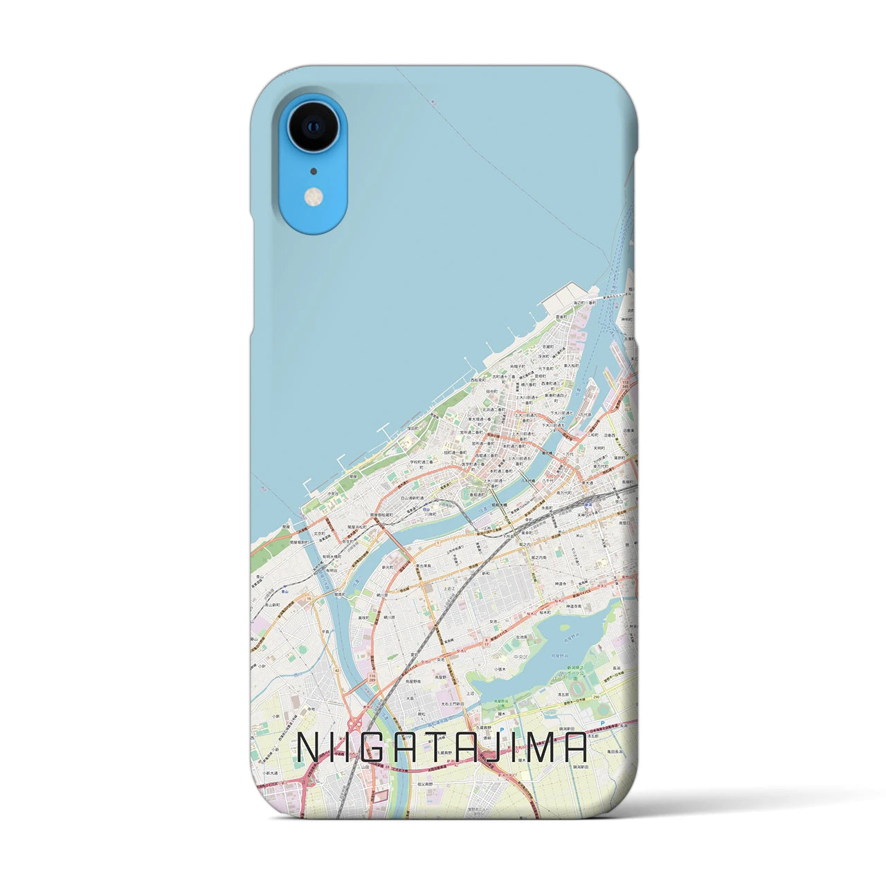 【新潟島(新潟県)】地図柄iPhoneケース(バックカバータイプ)