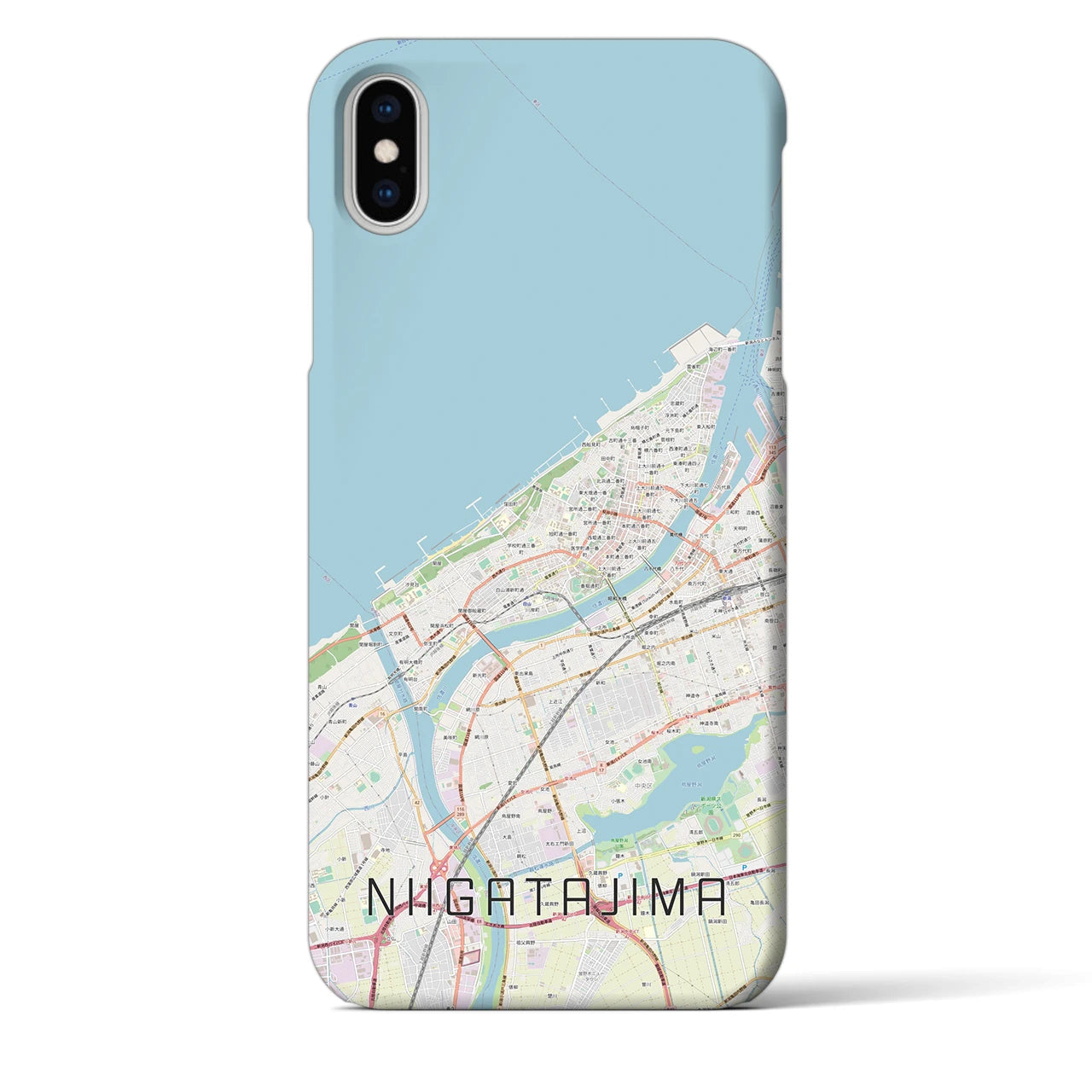 【新潟島(新潟県)】地図柄iPhoneケース(バックカバータイプ)