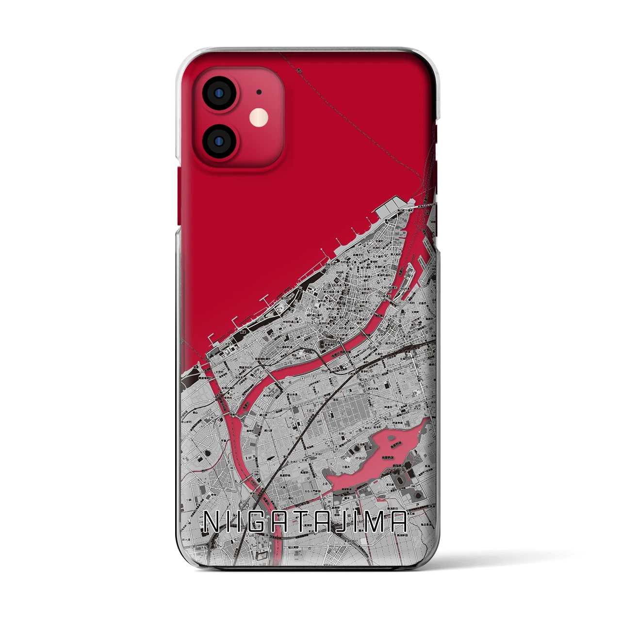 【新潟島(新潟県)】地図柄iPhoneケース(クリアタイプ)