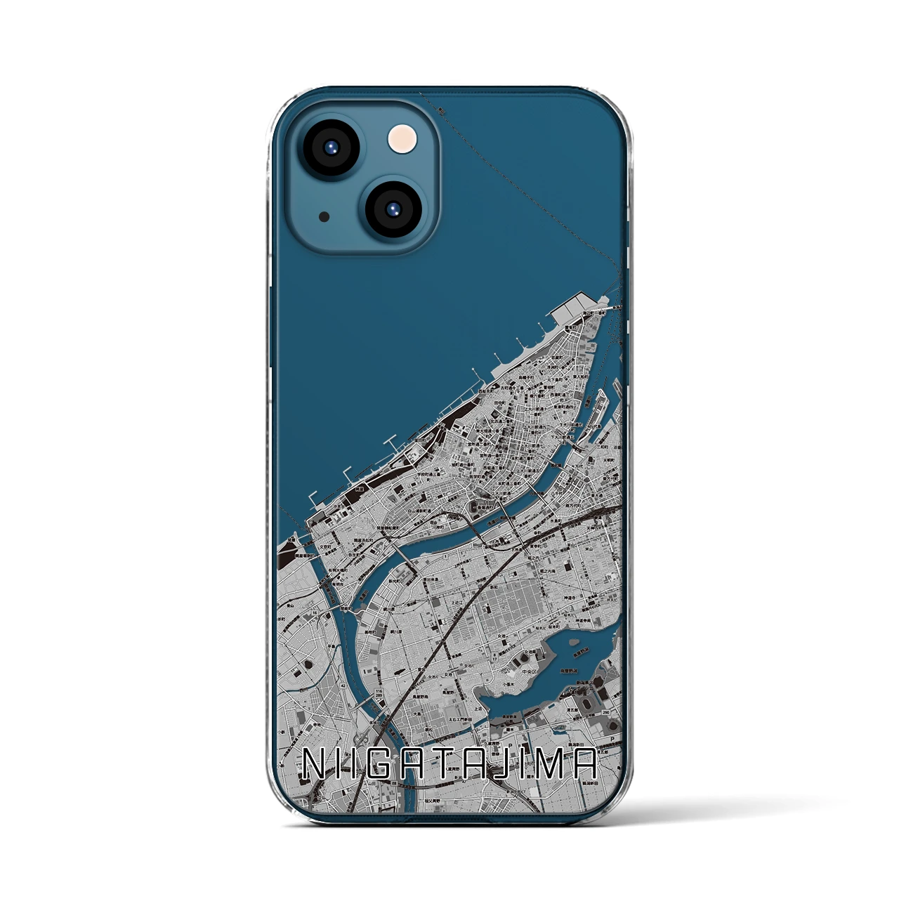 【新潟島(新潟県)】地図柄iPhoneケース(クリアタイプ)