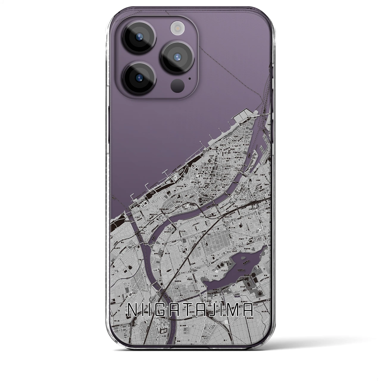 【新潟島(新潟県)】地図柄iPhoneケース(クリアタイプ)