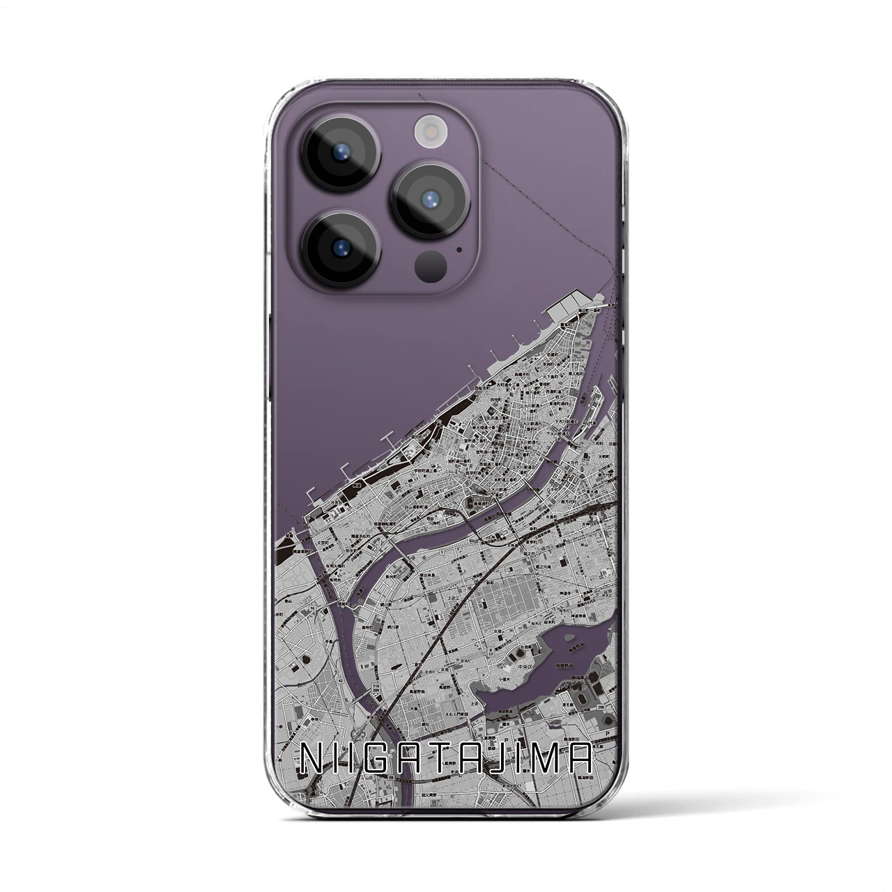 【新潟島(新潟県)】地図柄iPhoneケース(クリアタイプ)