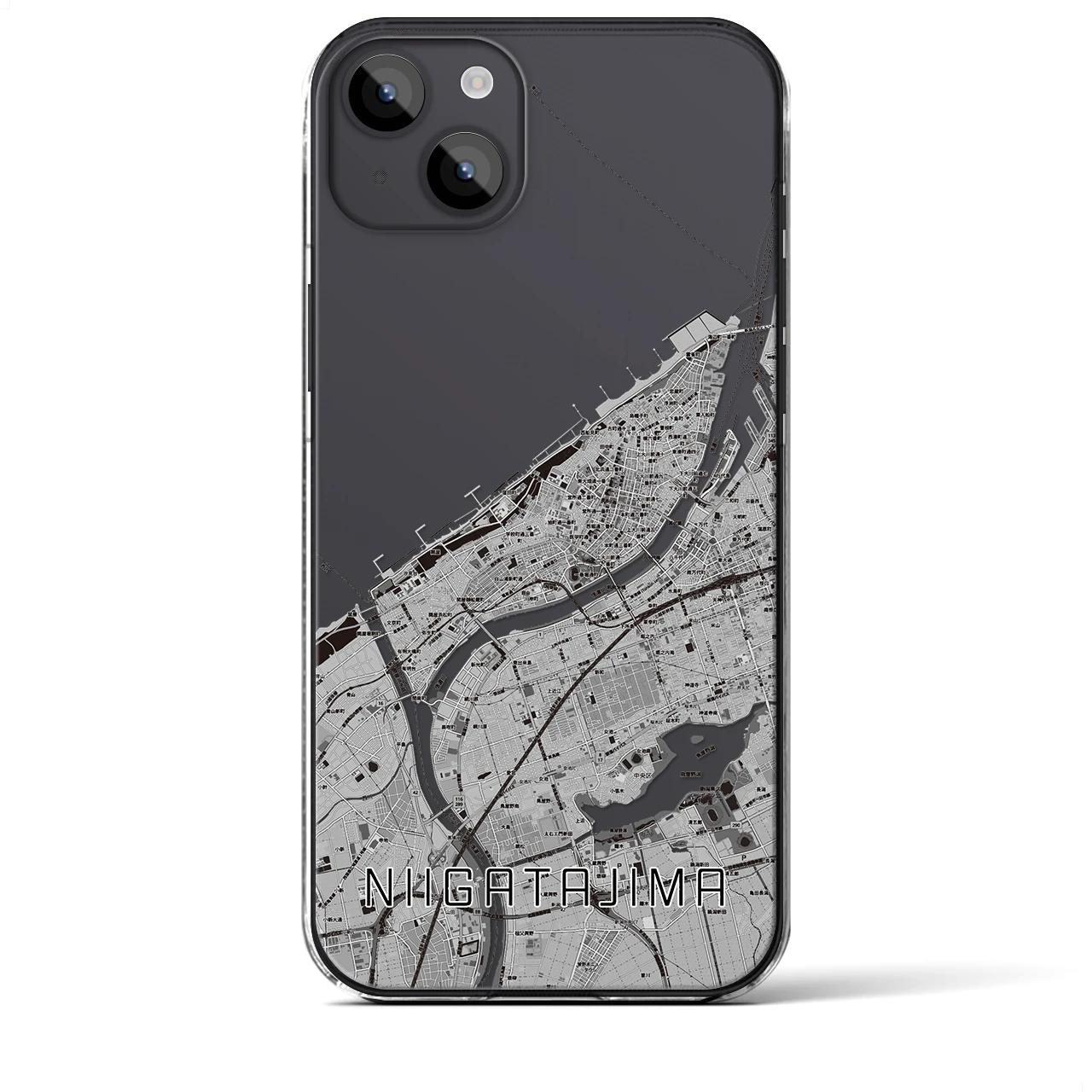 【新潟島(新潟県)】地図柄iPhoneケース(クリアタイプ)