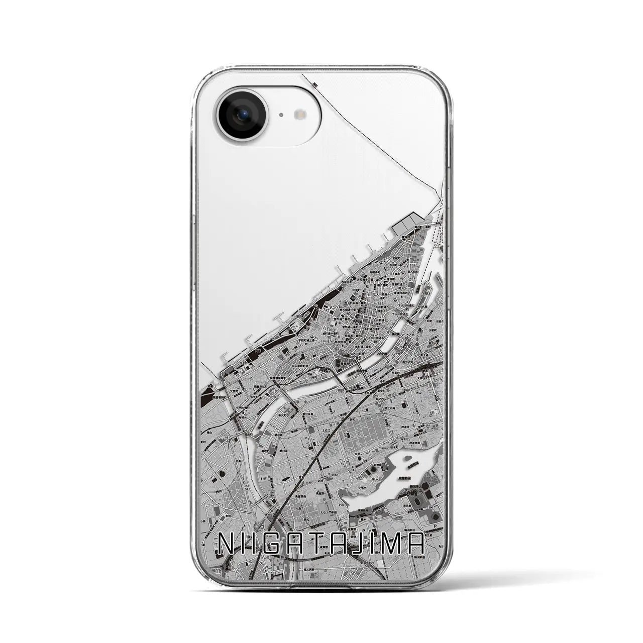 【新潟島(新潟県)】地図柄iPhoneケース(クリアタイプ)