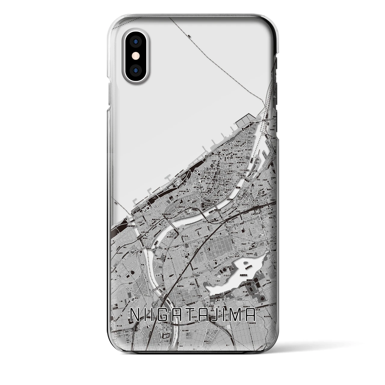 【新潟島(新潟県)】地図柄iPhoneケース(クリアタイプ)