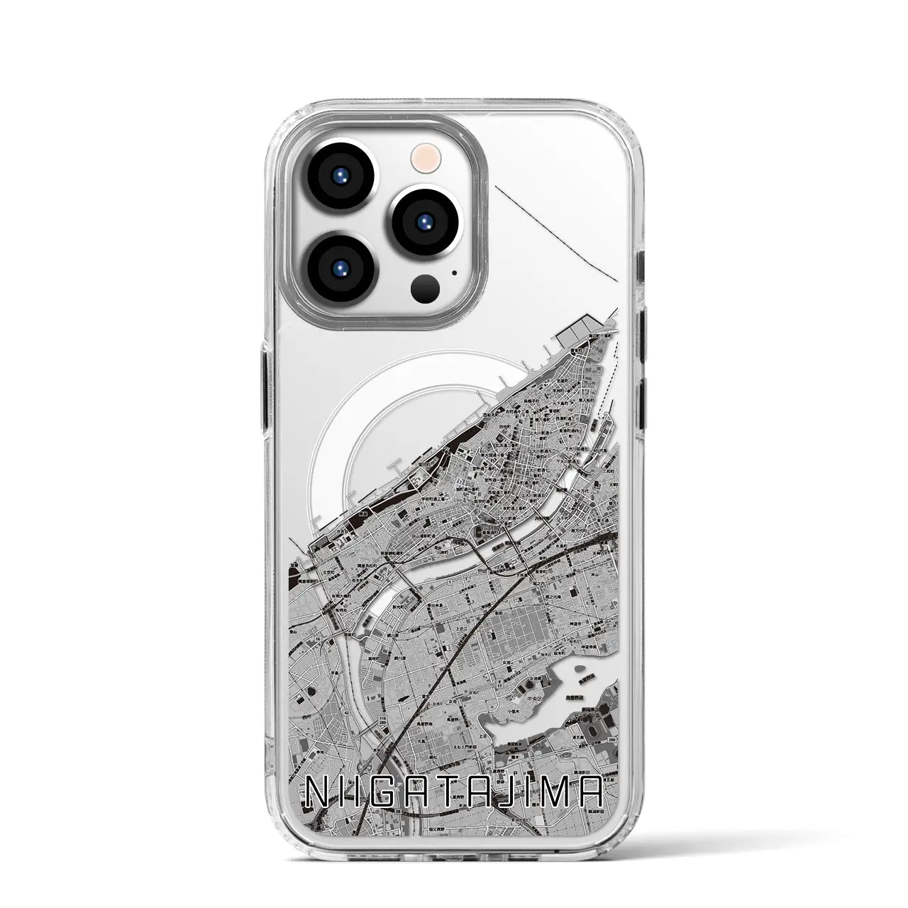 【新潟島(新潟県)】地図柄iPhoneケース(MagSafeタイプ)