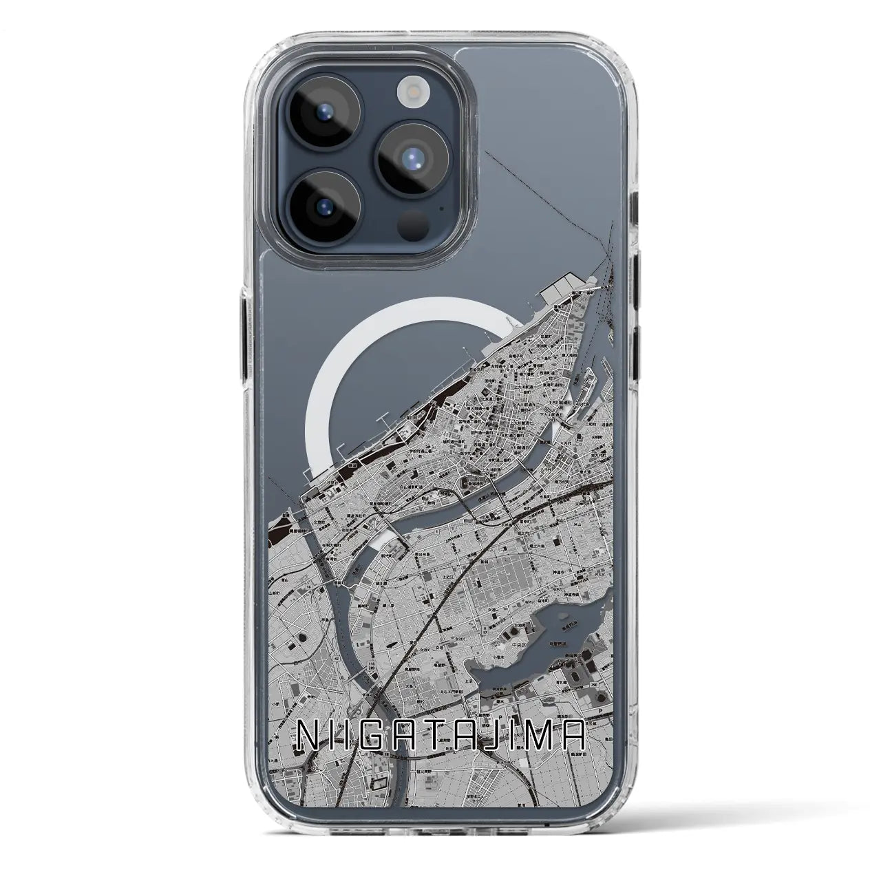 【新潟島(新潟県)】地図柄iPhoneケース(MagSafeタイプ)