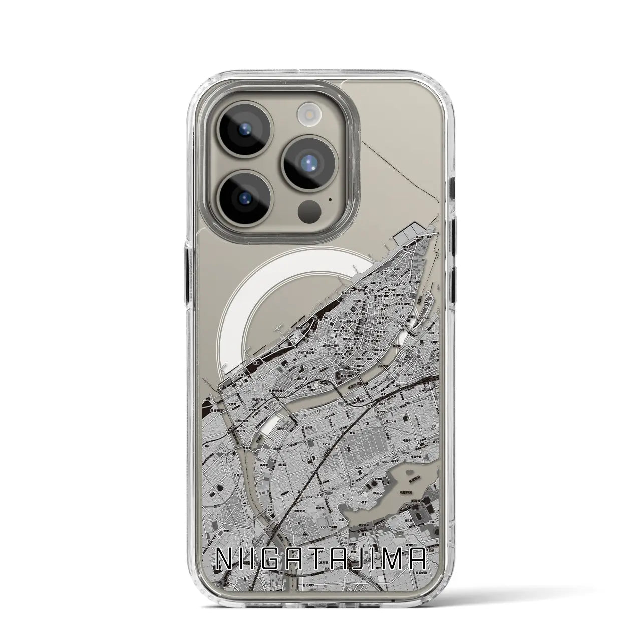 【新潟島(新潟県)】地図柄iPhoneケース(MagSafeタイプ)