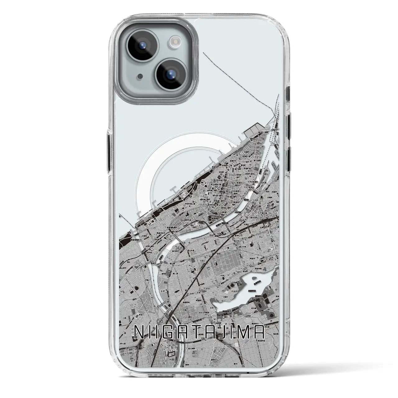 【新潟島(新潟県)】地図柄iPhoneケース(MagSafeタイプ)