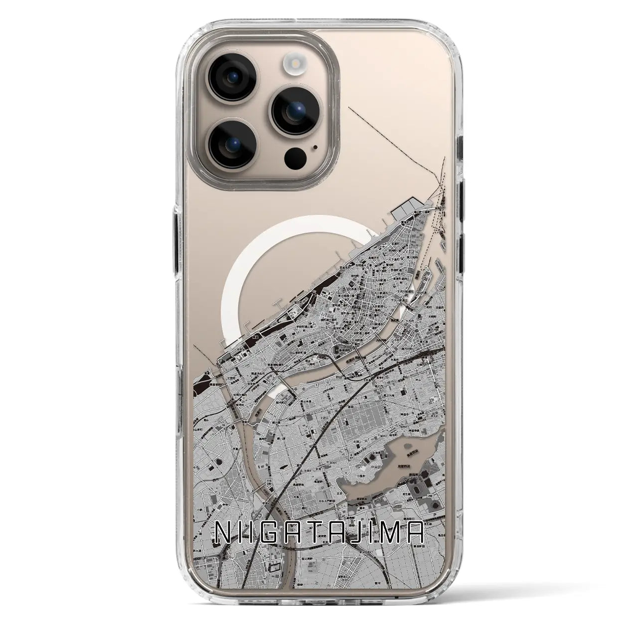 【新潟島(新潟県)】地図柄iPhoneケース(MagSafeタイプ)
