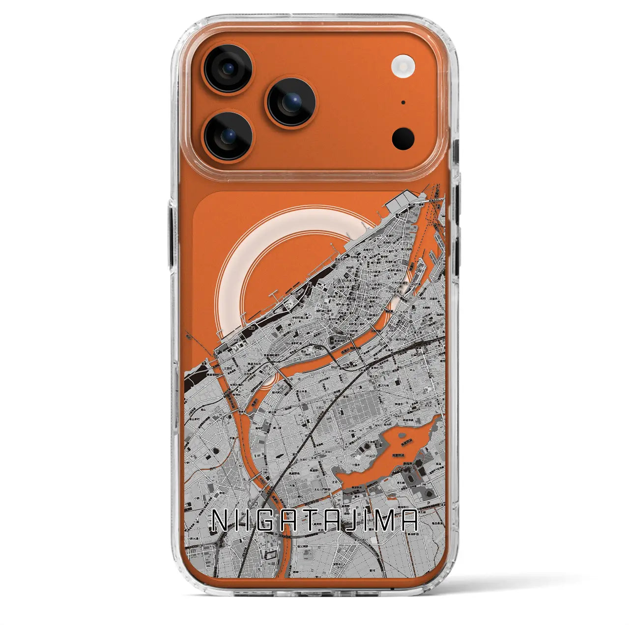 【新潟島(新潟県)】地図柄iPhoneケース(MagSafeタイプ)