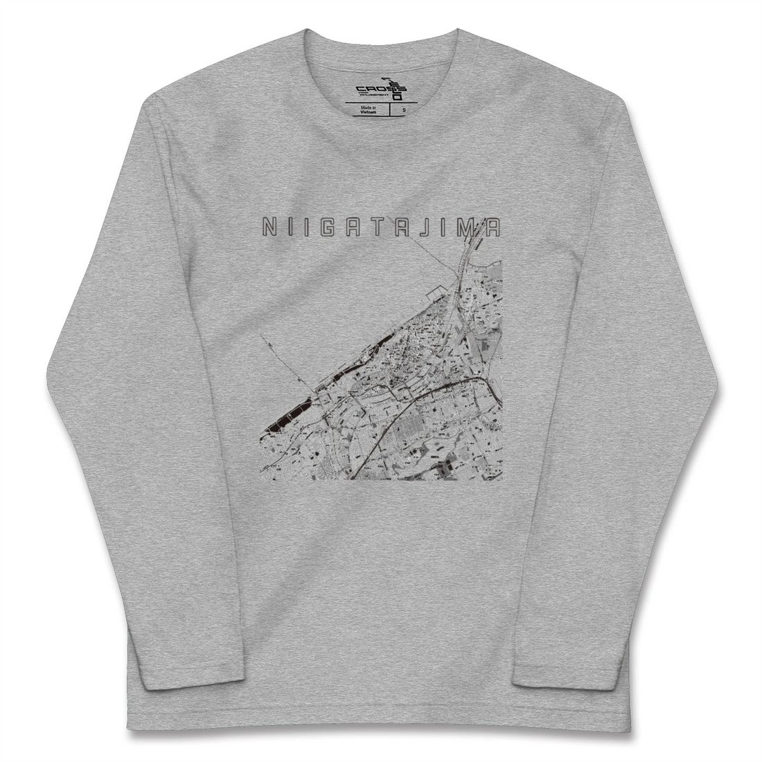 【新潟島(新潟県)】地図柄ロングスリーブTシャツ