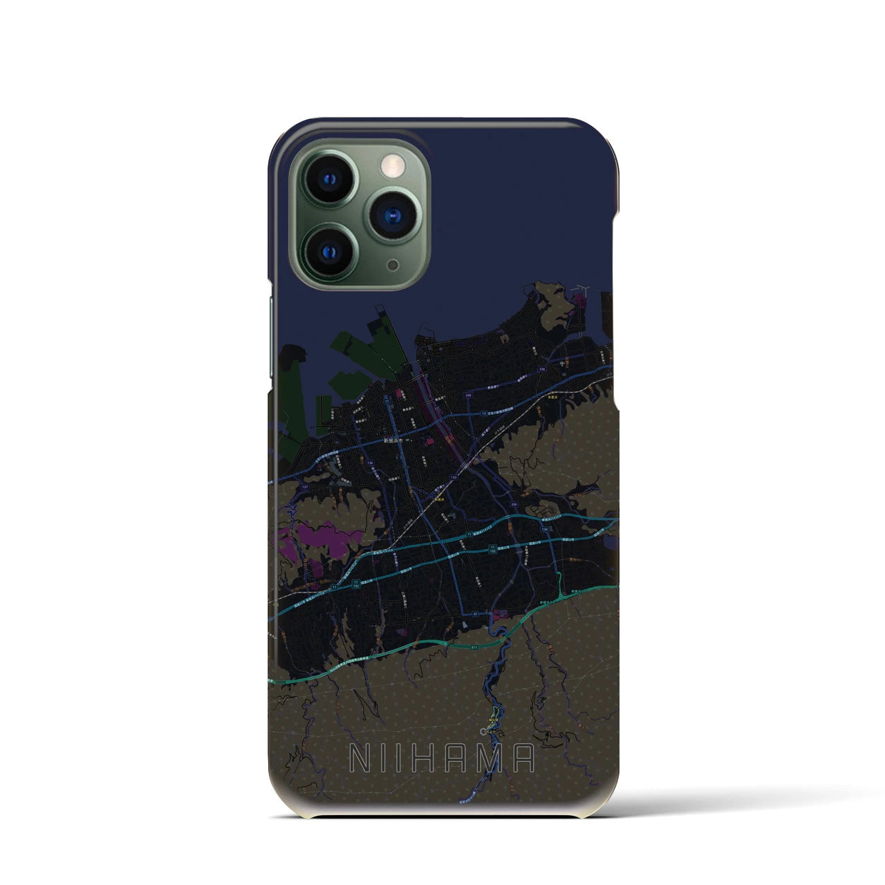 【新居浜(愛媛県)】地図柄iPhoneケース(バックカバータイプ)
