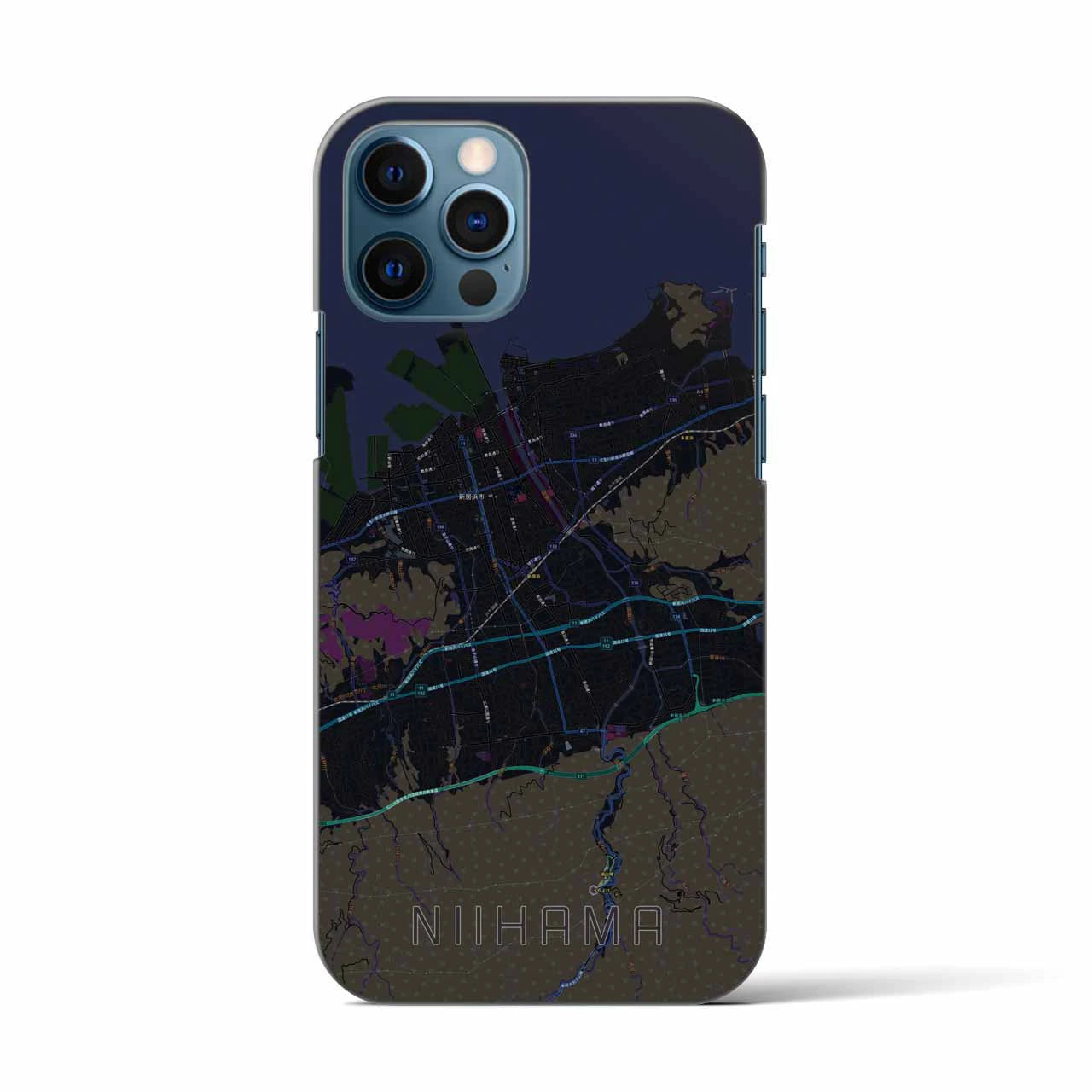 【新居浜(愛媛県)】地図柄iPhoneケース(バックカバータイプ)