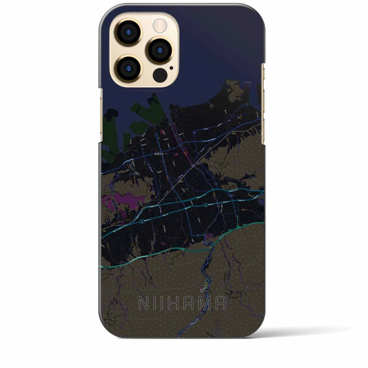 【新居浜(愛媛県)】地図柄iPhoneケース(バックカバータイプ)