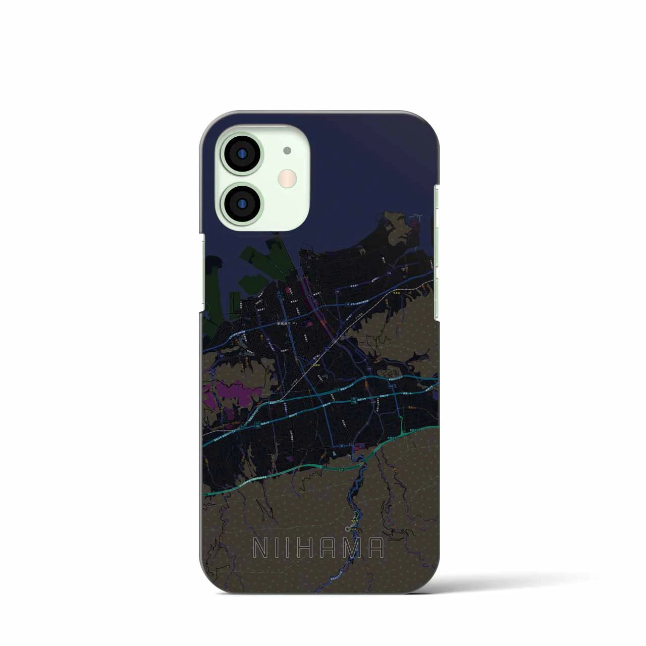 【新居浜(愛媛県)】地図柄iPhoneケース(バックカバータイプ)