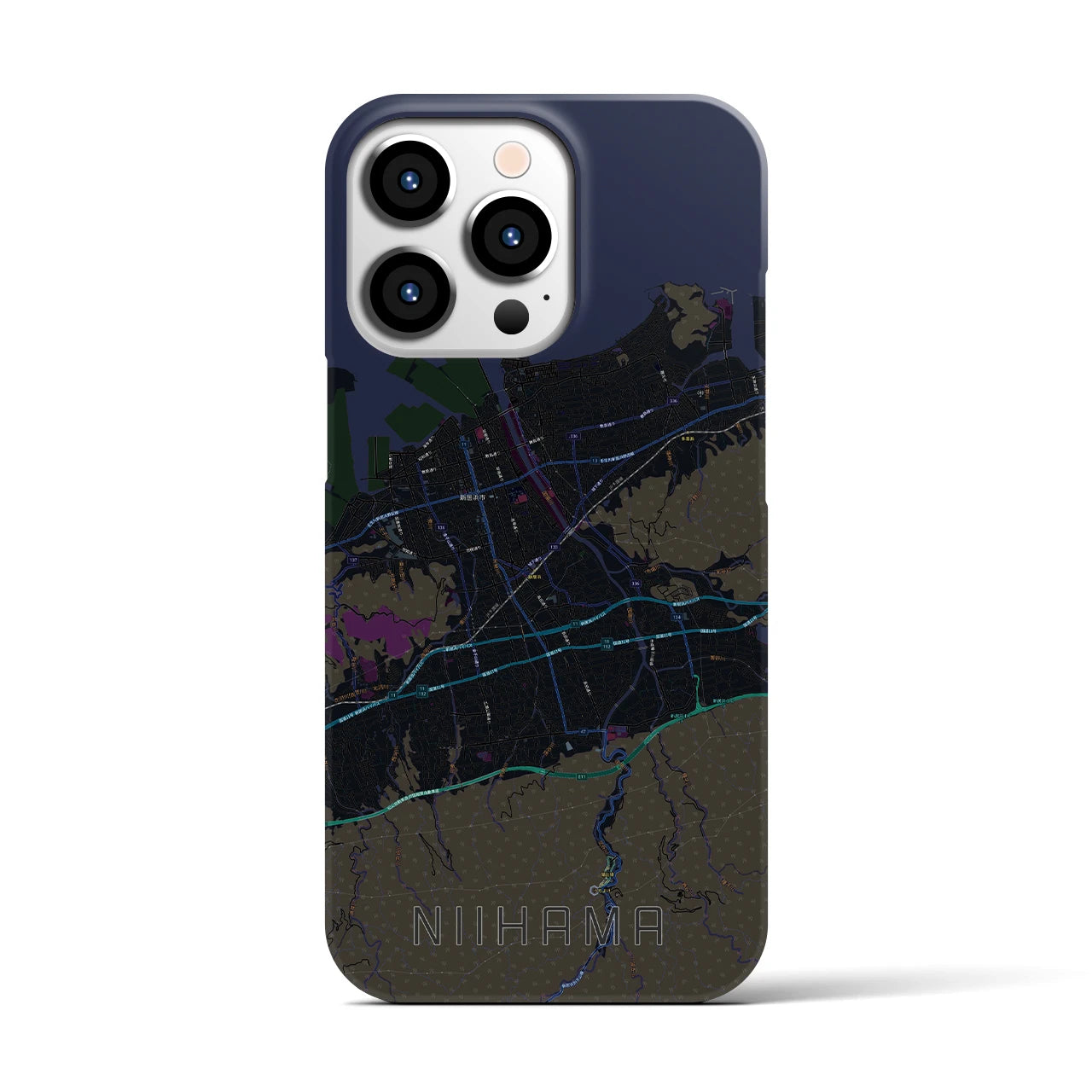 【新居浜(愛媛県)】地図柄iPhoneケース(バックカバータイプ)
