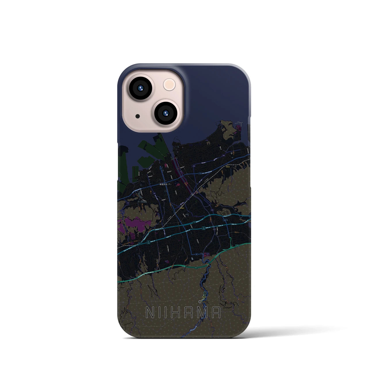 【新居浜(愛媛県)】地図柄iPhoneケース(バックカバータイプ)
