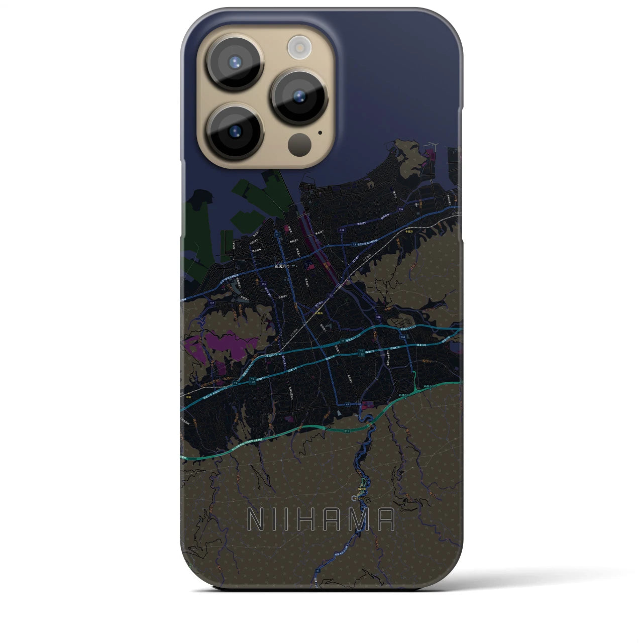 【新居浜(愛媛県)】地図柄iPhoneケース(バックカバータイプ)