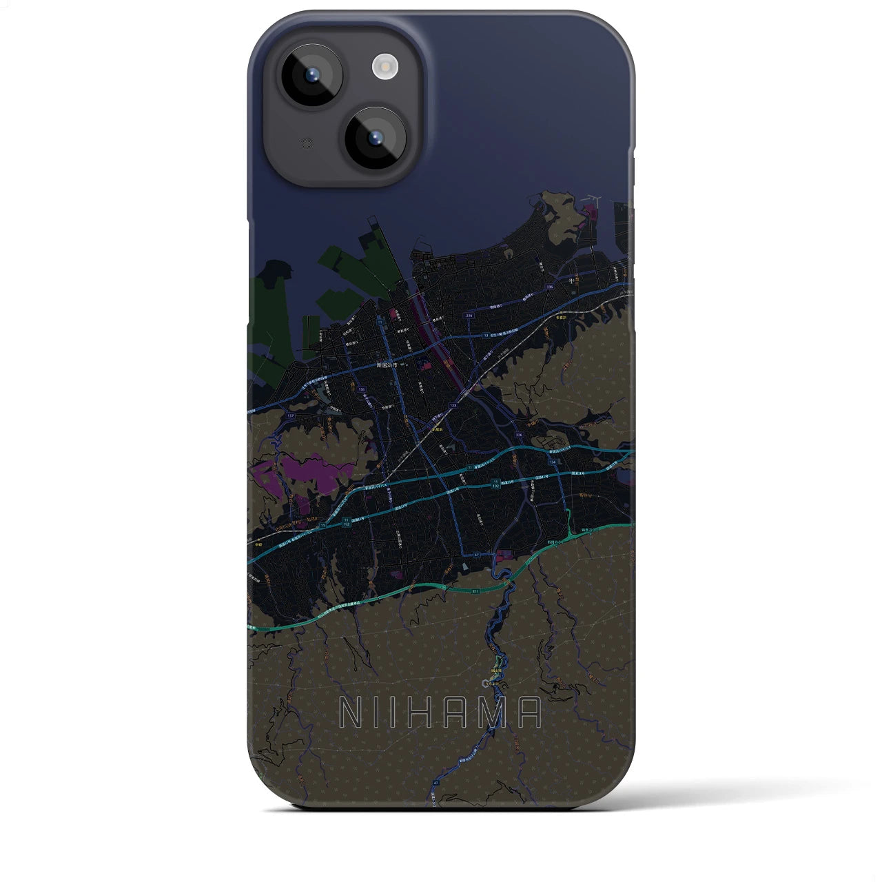 【新居浜(愛媛県)】地図柄iPhoneケース(バックカバータイプ)