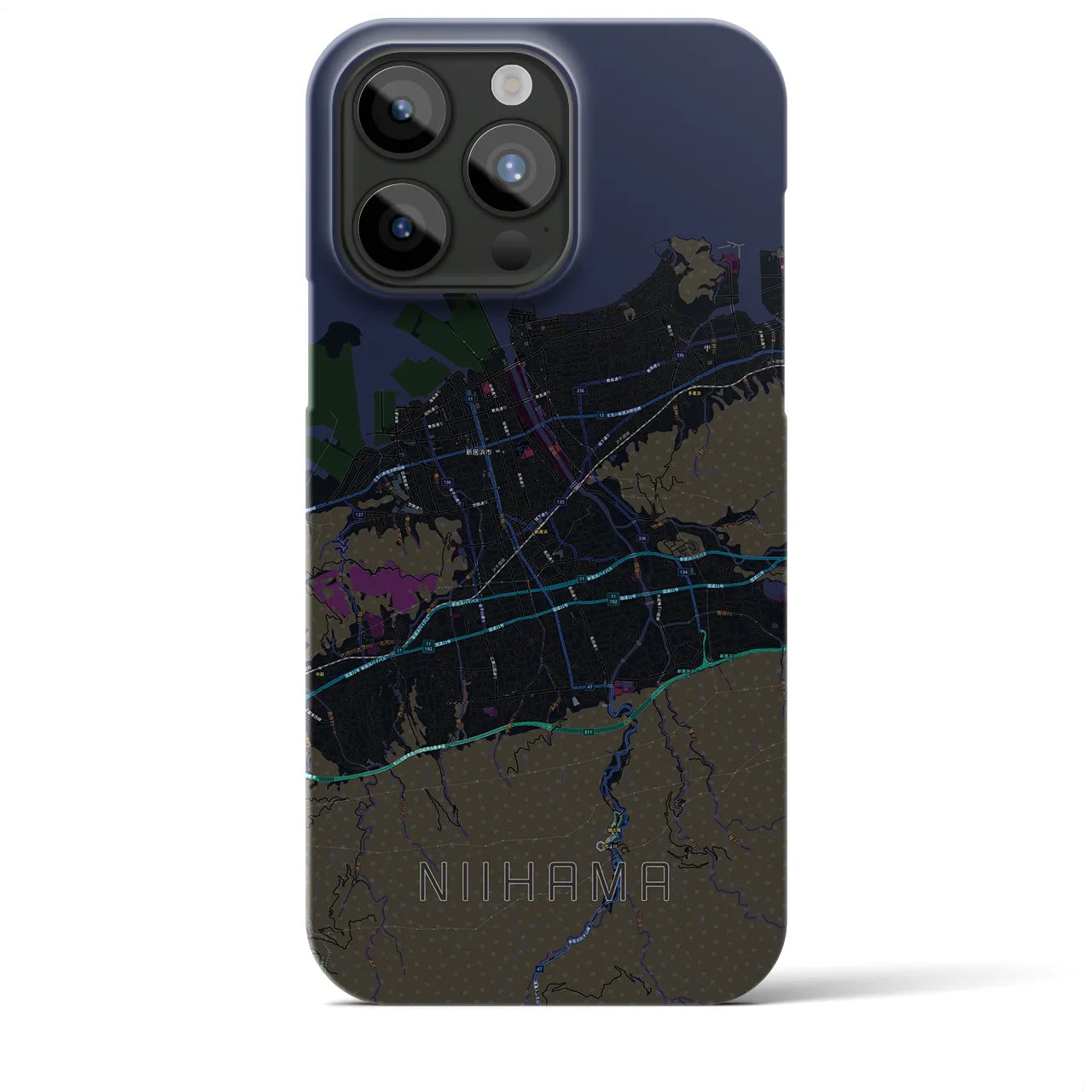 【新居浜(愛媛県)】地図柄iPhoneケース(バックカバータイプ)