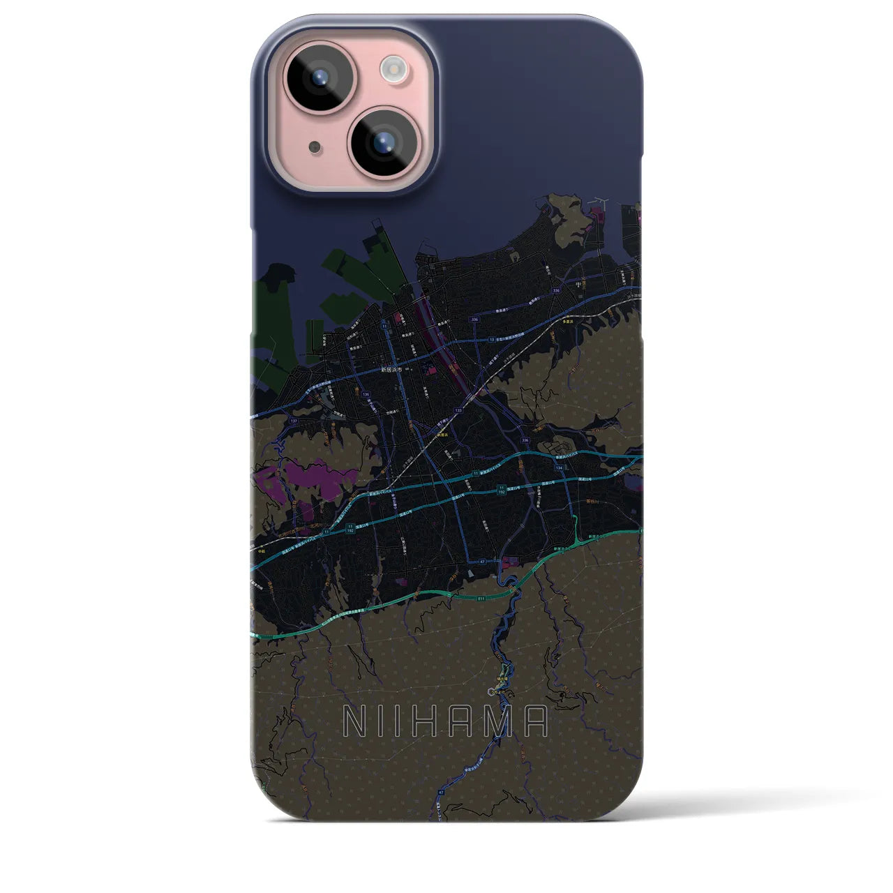 【新居浜(愛媛県)】地図柄iPhoneケース(バックカバータイプ)