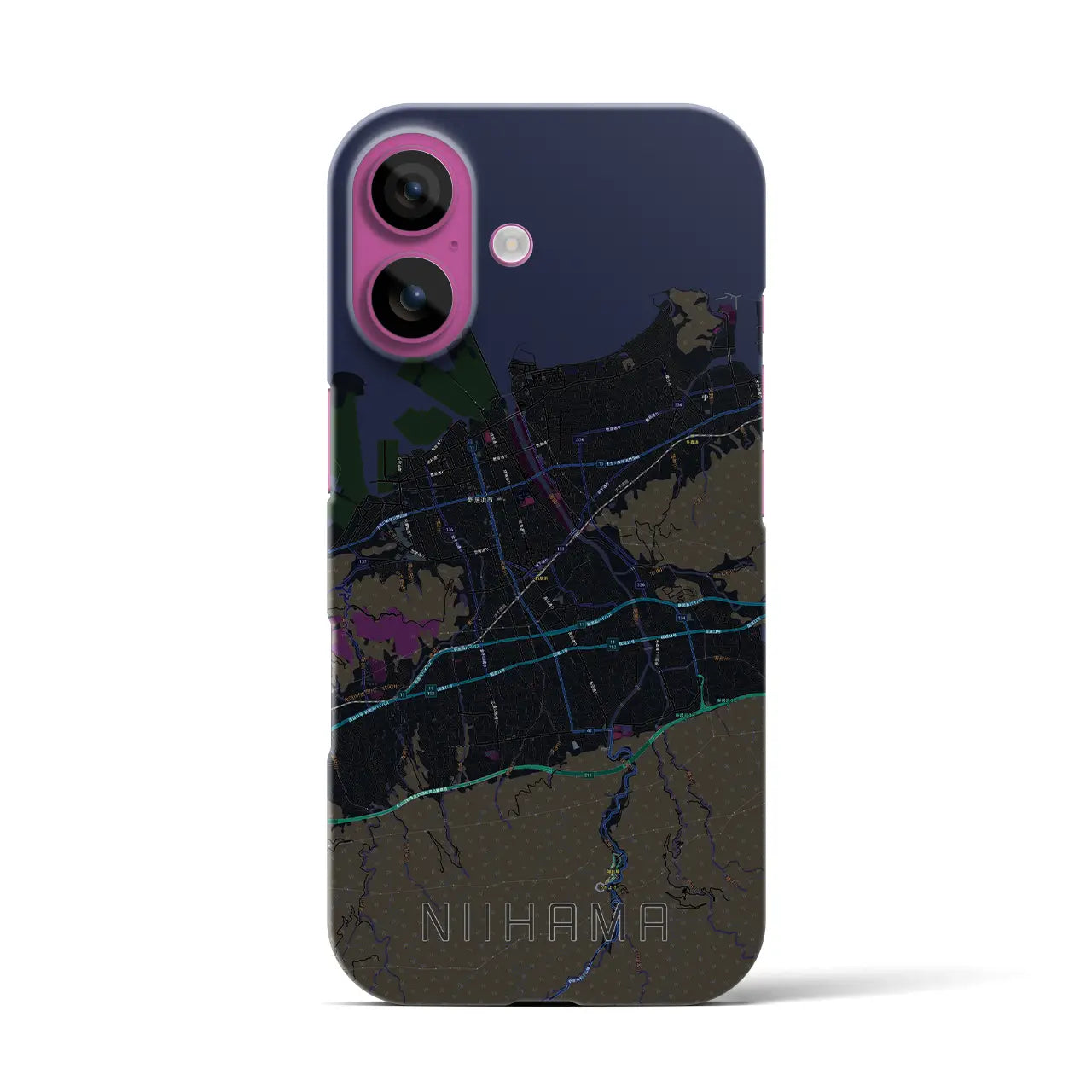 【新居浜(愛媛県)】地図柄iPhoneケース(バックカバータイプ)