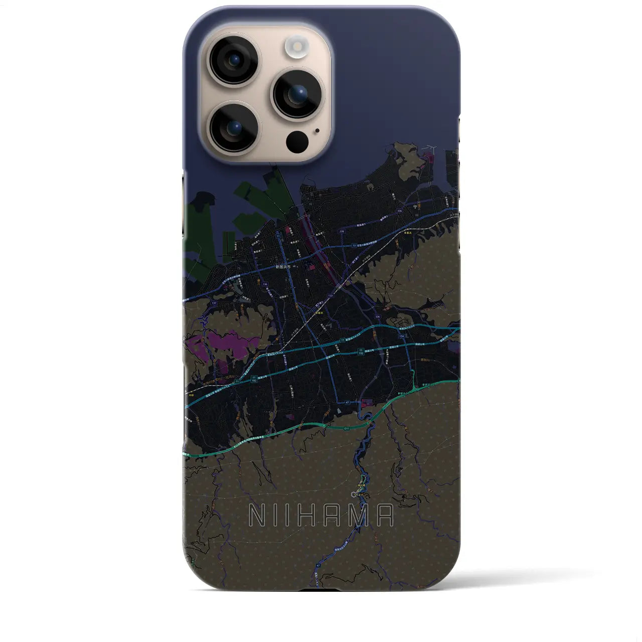 【新居浜(愛媛県)】地図柄iPhoneケース(バックカバータイプ)