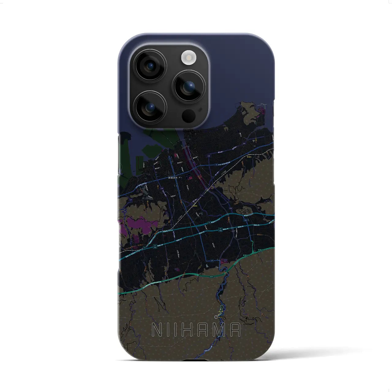 【新居浜(愛媛県)】地図柄iPhoneケース(バックカバータイプ)